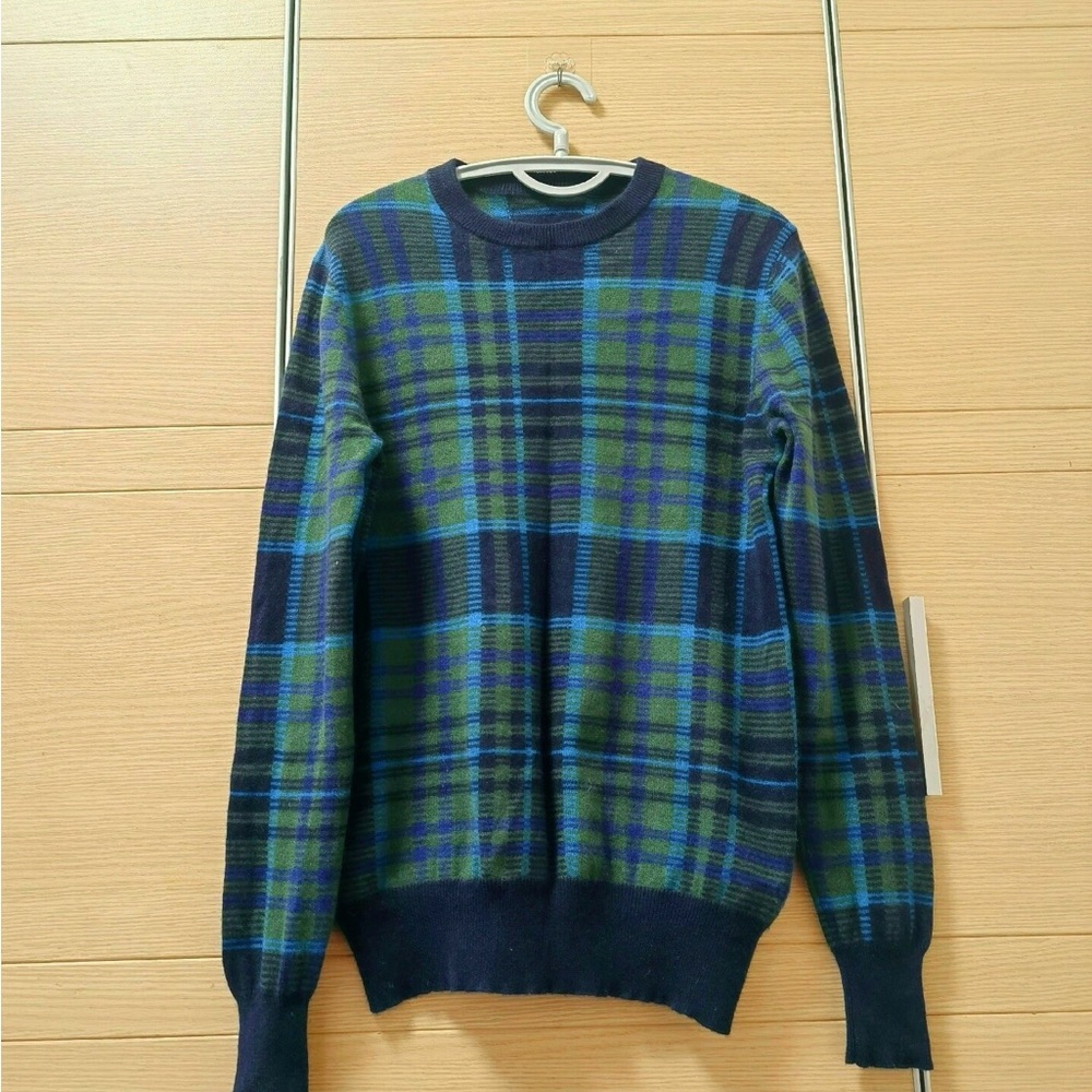 JCLP plaid crewneck cashmere sweater